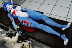 2026 absurd_res abuse anthro blood blood_from_wound blue_body bodily_fluids bound breasts canid canid_demon canine clitoris closed_eyes clothing crying cuff_(restraint) demon duo female female/female floor fox genitals gore handcuffed handcuffed_to_bed handcuffs handwear hellaverse hellhound helluva_boss hi_res humanoid knife knife_play krystal_(star_fox) legs_tied legwear loona_(helluva_boss) mammal metal_cuffs mikabb mythological_canine mythological_creature mythology nail_in_breast nail_in_knees nails nintendo nipples nude open_wound pain pliers restraints screwdriver stab_wound star_fox suffering tears teeth tile tile_floor tiled_background tools torture vulva white_body wound_on_arm wound_on_breast wound_on_leg wound_penetration wounded