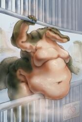 1girls alligator bbw bbw_furry big_breasts fatfur female fur furry furry_female furry_tail gator green_skin large_belly obese obese_female overweight_female slob ssbbw wet wet_body