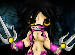 2d breasts mileena mortal_kombat neronova teeth torn_clothes