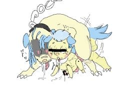 anal_sex animated big_balls big_penis blue_hair canine canine_genitalia canine_penis censor_bar censored_eyes claws cub dog_ears doggy_style don't_hug_me_i'm_scared feral feral_on_feral feral_penetrated feral_penetrating flipnote_studio gasping gay gay_sex gayanal hybrid incest incest_(lore) male male_cub male_only old_male older_male plushie plushophilia precum precum_drip precum_string smaller_male staring stomach_bulge teeth tongue_out ugly_bastard yellow_body young