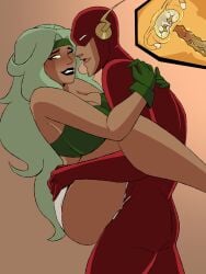 1boy 1girls beatriz_da_costa blush brazilian breasts clothed_sex clothing cross_section cum cum_in_pussy cum_in_uterus cum_inside curvy_female dc dc_comics dcau elotakugames fallopian_tubes female fire_(dc) glowing_eyes green_eyes green_hair happy_sex justice_league justice_league_unlimited leg_lock lipstick long_hair male ovaries passionate penetration penis pussy sex smile spread_legs stand_and_carry_position standing_sex straight the_flash thick_thighs uterus vaginal_penetration wally_west wide_hips x-ray