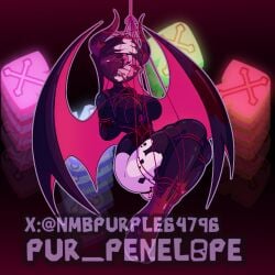 1girls bindings bondage demon demon_girl friday_night_funkin friday_night_funkin_(corruption_mod) friday_night_funkin_mod horns huge_breasts mid-fight_masses mid-fight_masses_(fnf_mod) pur_penelope sarvente_(demon_form) sarvente_(dokki.doodlez) sarvente_(friday_night_funkin) thighs wings