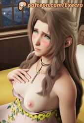 1girls 3d adorable aerith_gainsborough aerith_gainsborough_(floral_delight) ai_assisted ai_generated anime anime_style areolae bare_breasts blue_eyes breasts breasts_exposed breasts_focus breasts_out breasts_out_of_clothes brown_hair cute execro female final_fantasy final_fantasy_vii final_fantasy_vii_remake flashing_breasts green_eyes hi_res highres intimacy long_hair male_pov medium_breasts naked_breasts nipples no_bra novelai open_clothes patreon pink_nipples pov presenting_breasts revealing_breasts solo solo_female solo_focus square_enix standing uncensored upper_body watermark
