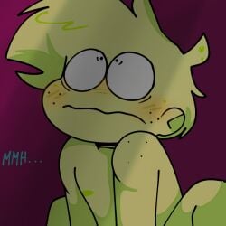 1boy 2boys big_penis blush blush_lines broz_boyz broz_boyz_go dick dick_shadow freckles naked naked_male no_visible_genitalia oc ocs original_character original_characters penis_shadow sitting_on_bed suprised suprised_expression toony toony_face zlayway_(miles)