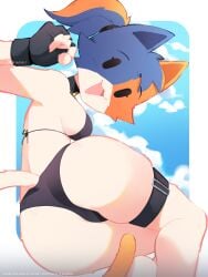 anthro bikini cate_meowdy_(fortnite) fortnite looking_at_viewer meowdy sexy solo zackir_7