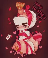 1boy 2026 dandy's_world femboy gaizo kaizoart ribbon_bondage roblox shrimpo_(dandy's_world) tagme thick_thighs valentine's_day wrapped_up