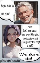 ai_assisted ai_generated big_ass big_penis canine college dc dc_comics dog_penis raven_(dc) superhero teen_titans thick_ass thick_legs thick_thighs vidaxmega vxmedia zoophilia