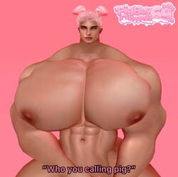 bara bara_tiddies bara_tits big_breasts breasts breasts_out estrogened_male gay heavy_breasts himbo hunk hupig imvu male_only male_tits mobile_game muscular_arms muscular_male muscular_thighs pecs pecs_bigger_than_head pecs_with_breasts pig pig_ears pigboyorwell69 pink_eyes pink_hair pink_nipples tits_bigger_than_head virtual_reality