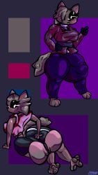 absurd_res anthro ass balls big_butt big_penis domestic_cat felid feline felis femboy genitals hi_res humanoid mag_the_cat male male/male mammal penis pepefurry solo