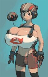 artist_request big_breasts busty busty_boy male_with_breasts solo solo_male