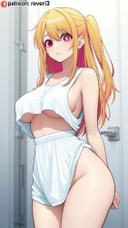 1female 1girl 1girls 1woman ai ai_art ai_generated armpit armpit_crease armpit_fetish armpits armpits_fetish artificial_intelligence bangs big_boobs big_breasts big_tits big_titties blonde_hair boobs braless breasts female hips hoshino_ruby long_hair long_sidelocks looking_at_viewer no_bra no_panties no_pants oshi_no_ko patreon red_eyes reveri3 sidelocks solo solo_female solo_girl solo_woman standing tank_top tanktop thighs tits titties waist white_eyes yellow_hair