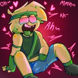 ahe_gao broz_boyz broz_boyz_go clothed_sex crying crying_with_eyes_open freckles green handjob heart heart-shaped_pupils heart_symbol hearts_around_head male male_masturbation male_only masturbating masturbation masturbation_through_clothing moan moaning moaning_in_pleasure sitting_on_floor sketch tongue_out toony toony_face touching_penis touching_self zlayway_(miles)