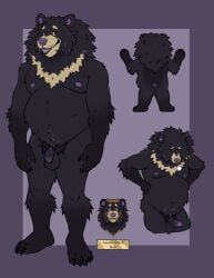 2025 anthro balls bear belly black_bear black_body black_fur black_penis blue_body closed_eyes erection flaccid foreskin fur genitals hands_on_hips hi_res humanoid_genitalia humanoid_penis labradorszn looking_at_viewer male male_anthro mammal model_sheet moobs nipples notched_ear nude nude_anthro nude_male overweight overweight_anthro overweight_male penis purple_eyes purple_penis rear_view simple_background smile smiling_at_viewer solo standing tan_body tan_fur ursine vein veiny_penis yellow_sclera