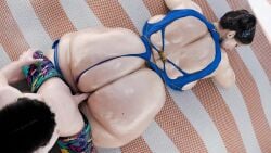 bikini chun-li doggy_style doggy_style_position huge_ass huge_tits pervertmuffinmajima street_fighter street_fighter_6 summer thicc thick_thighs young_disciple_(pervertmuffin)