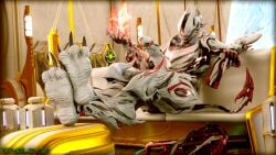 3d 3d_(artwork) 3d_render alternate_version_available alternative_colors big_balls big_penis bioluminescence bioluminescent_penis biomechanical candles clawed_feet clawed_fingers clawed_toes complex_background demon devil devil_tail digital_extremes fat_penis feet feet_fetish feet_focus grippers long_nails looking_at_viewer male_only monster posing presenting presenting_feet presenting_hindquarters presenting_penis pyrokinesis silver_markings sitting solo solo_focus solo_male tail tencent uriel_(warframe) warframe weapon white_body white_glans white_penis x3nolov3r