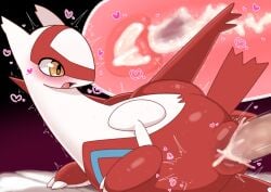 blush bodily_fluids cum cum_inside duo erection female feral generation_3_pokemon genital_fluids genitals human interspecies kalanchoe latias legendary_pokemon male male/female male_penetrating mammal nintendo nude penetration penis pokemon pokemon_(species) pokephilia sex vaginal_penetration vulva