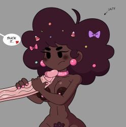 1futa balls big_balls big_penis breasts carol_(bbpanzu) carol_(friday_night_funkin) chocolate_and_vanilla d-side_girlfriend dark-skinned_female dark_skin friday_night_funkin friday_night_funkin_(d-side) friday_night_funkin_mod futa_on_female futa_with_female futanari girlfriend_(friday_night_funkin) light-skinned_futa light_skin narwhalpajamaz penis red_hair redheaded_futa salty secretly_loves_it speech_bubble stroking_penis text