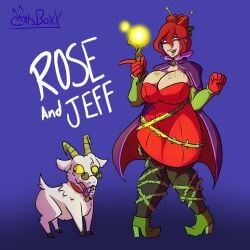 1girls anthro anthrofied ass big_breasts breasts catoboxx cleavage female flora_fauna freckles goat goat_(pvz) human plant plant_humanoid plantie plants_vs._zombies plants_vs_zombies popcap_games rose_(pvz)