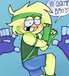 2boys asking_for_sex bed bedroom_sex biting_lip biting_own_lip bluuzick_(kevin) broz_boyz broz_boyz_go gay oc ocs original_character original_characters yaoi zlayway_(miles)