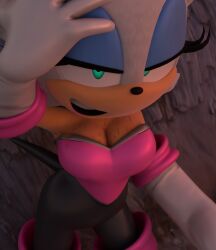 cleavage presenting_cleavage rouge_the_bat sega sonic_(series) sweat