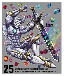 armor crystal daddy duel_monster elemental_creature eros_sempai_(artist) gem gem-knight gem-knight_master_diamond male_only sword weapon yu-gi-oh!