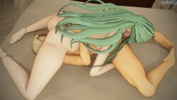 3d 69 catherine_(fire_emblem) completely_nude cunnilingus dark-skinned_female dark_skin dochaunt24 female female_only fire_emblem fire_emblem:_three_houses green_hair interracial light-skinned_female light_skin long_hair multiple_girls nintendo nude nude_female rhea_(fire_emblem) sex very_long_hair yuri