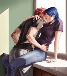 2girls arcane arcane_caitlyn arcane_vi caitlyn_kiramman kissing league_of_legends lesbian_kiss riot_games vi