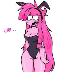big_breasts big_thighs broz_boyz broz_boyz_go bunny_costume bunnysuit confused female female_only long_hair oc ocs original_character original_characters pink pink_hair pink_skin pinkyroxxy_(pinky)