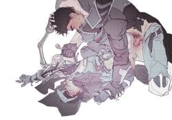 2boys 2d_(artwork) anal anal_penetration anal_sex arched_back armor armor_removed armored armored_male arms ass ass_focus asshole beard beard_stubble beefy big_balls big_cock big_penis bigger_male black_hair blush blushing brown_hair bush butt clothed_sex cock cock_in_butt color colored dark_hair dick digital_media_(artwork) dom/sub exposed_penis facial_hair flushed fucking fucking_good_and_hard fully_clothed gay gay_male gay_sex hair hands hate_sex holding huge_cock jayce jayce_giopara jayce_talis jayvik latino latino_male league_of_legends light-skinned_male light_skin machine machine_herald male male/male male_focus male_only mask mask_lift mask_removed masked_male massive_cock moaning moaning_in_pleasure muscles muscular muscular_male noncon nonconsensual nonconsenting_male pale-skinned_male pale_skin pants_down penis penis_in_ass penis_size_difference poriaflgilake pubic_hair pulling pulling_hair rape riot_games rivals robot robot_anthro robot_humanoid robot_on_human robotic robotic_arm rough_sex sex size_difference skinny_male smaller_male sweat sweatdrop thrusting thrusting_into_ass veiny_penis viktor_(league_of_legends) white_background wire wire_bondage wireplay wires yanking yaoi