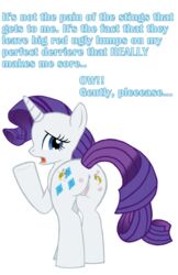 2011 anus ass b.sting bee bee_sting blue_eyes equine female friendship_is_magic hair hasbro horse my_little_pony pain pony pussy rarity_(mlp) solo straight_hair