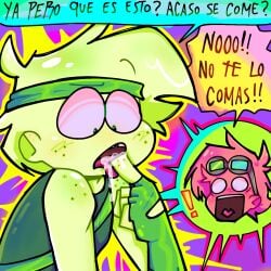 blush broz_boyz broz_boyz_go cum cum_in_mouth eating_cum hackzack_(zack) oc ocs original_character original_characters semen zlayway_(miles)