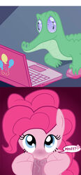 alligator computer equine fellatio female feral friendship_is_magic gummy_(mlp) hair hasbro horse internet laptop male my_little_pony oral oral_sex penis pink_hair pinkie_pie_(mlp) pony reptile scalie sex syoee_b