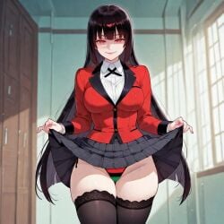 ai_assisted ai_generated bikini_bottom black_hair blazer female female_only flag flag_print jabami_yumeko kakegurui lewd lifting lifting_skirt pan-african_colors pan-african_flag panties pose red_blazer red_eyes school_uniform seducing seductive seductive_body seductive_eyes seductive_gaze seductive_look seductive_mouth seductive_pose seductive_smile sexy sexy_pose solo solo_female solo_focus sweaty thick_thighs thighhighs thighs thong thong_bikini tie uniform