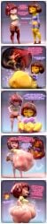 3d_(artwork) big_breasts cami_gz camigz chara_(undertale) digested digested_alive digested_prey digestion frisk_(undertale) post-vore post-vore_weight_gain revenge revenge_vore rule34 spanish_text thick_thighs translation_request vore vore_belly voreception weight_gain