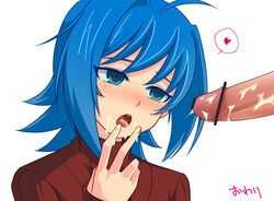 after_oral aichi_sendo blush cardfight!!_vanguard censored cum cum_in_mouth cum_on_face femboy gay girly tagme yaoi