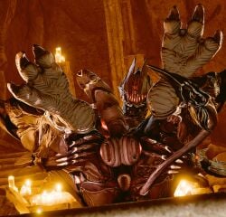 3d 3d_(artwork) 3d_render big_ass big_ass_(male) big_balls big_penis bioluminescence biomechanical candles clawed_feet clawed_fingers clawed_toes complex_background dark_glans dark_penis demon devil devil_tail digital_extremes donut_anus donut_asshole fat_balls fat_penis feet feet_fetish feet_focus grey_body grey_penis grippers long_nails looking_at_viewer male_only monster outofnecessity posing presenting presenting_anus presenting_ass presenting_feet presenting_hindquarters presenting_penis puffy_anus silver_markings solo solo_focus solo_male tail tencent uriel_(warframe) warframe