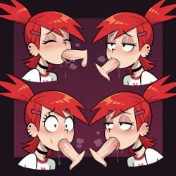 ai_generated blowjob blowjob_face drool drooling drooling_tongue fellatio fellatio_face foster's_home_for_imaginary_friends frankie_foster loafduck tagme tongue_out_blowjob