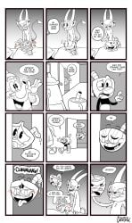 absurd_res almost_caught clowndevil comic_page cuphead cuphead_(game) elder_kettle funny gay mugman sex size_difference tagme the_cuphead_show the_devil_(cuphead)