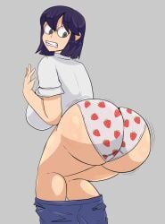 ass axheyla big_breasts embarrassed female female_only gray_eyes huge_ass huge_butt humiliation panties pawg underwear