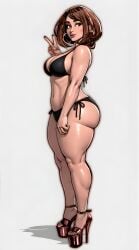 ai_generated bikini my_hero_academia ochako_uraraka solo white_background