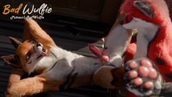 3d_(artwork) 5_fingers absurd_res anal anal_sex animal_genitalia animal_penis anthro anthro_on_anthro balls biped black_nose blender_(artwork) blender_cycles_(artwork) blue_eyes canid canine canine_genitalia canine_penis canis claws day digital_media_(artwork) digitigrade duo eyebrows fingers fluffy fox from_front_position fur genitals gloves_(marking) grass hair hi_res knot knot_root legs_in_air legs_up light light_truck lying male male/male male_anthro mammal markings missionary_position nude on_back orange_body orange_fur pawpads paws penetration penile penis pickup_truck plant public public_sex realistic red_(red_wulfie) red_body red_fox red_fur red_wulfie sex sheath sky sun sunlight sunny tree truck truck_bed true_fox vehicle watermark whiskers white_body white_fur white_whiskers wolf