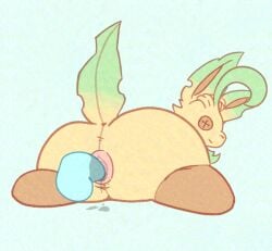 animate_inanimate anon anthro ass balls bodily_fluids digital_drawing_(artwork) digital_media_(artwork) duo eeveelution erection female female_penetrated feral fur generation_1_pokemon generation_4_pokemon genital_fluids genitals hair hi_res interspecies jellybeankofi leafeon male male/female male_penetrating male_penetrating_female mammal nintendo nude penetrable_sex_toy penetration penile penis plushie plushophilia pokemon pokemon_(species) sex sex_toy simple_background tail vaginal_penetration vulva