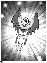 aesopp anthro avian big_penis claw_fingers erection feathers fluffy_hips generation_6_pokemon genitals hawlucha hi_res huge_cock hyper hyper_genitalia hyper_penis jumping long_penis male mega_hawlucha neck_tuft nintendo penis pokemon pokemon_(species) solo tackle tail tail_feathers tuft wings wrestling yelling