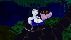 1girls 3d ass bikini black_hair blake_belladonna breasts cat_ears cat_girl coiled coiling crossover failed_rescue failed_resistance fat_ass faunus female happy_trance hypnosis jungle kaa kaa_eyes koikatsu large_ass large_breasts leopard_print lipstick mind_control mindless mrkoiru outdoors pale_skin purple_lipstick rwby short_hair smile snake swimsuit the_jungle_book tree