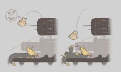 anthro balls belly cannonball_dive claws detailed_background duo erection feral flop genitals gourmand_(rain_world) jumping lizard_(rain_world) long_tongue lying male male/male on_back on_front overweight overweight_male penis question_mark rain_world rolling_over size_difference slugcat smile tail thought_bubble tongue tongue_out videocult yellow_lizard_(rain_world) zlut385