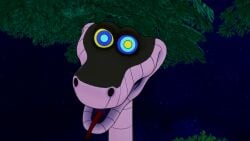 1boy 1girls 3d ass black_hair breasts cleavage coiling confused fat_ass fat_tits huge_breasts hypnosis jungle kaa kaa_eyes koikatsu lipstick loincloth midriff mind_control mrkoiru outdoors pale_skin resisting ruby_rose rwby short_hair snake the_jungle_book tree weak_resistance wide_hips