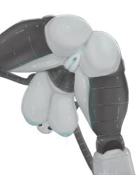 anus areola balls big_breasts bodily_fluids breasts civilcrackhead female genital_fluids genitals hanging_breasts hi_res huge_breasts humanoid inverted_nipples low-angle_view machine multicolored_body nipples robot robot_humanoid roz_(the_wild_robot) saggy_balls solo the_wild_robot thick_thighs two_tone_body vaginal_fluids vulva wide_hips