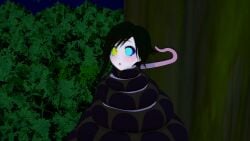 1boy 1girls 3d ass black_hair breasts choking cleavage coiled coiling fat_ass fat_tits huge_breasts hypnosis jungle kaa kaa_eyes koikatsu lipstick loincloth midriff mind_control mrkoiru outdoors pale_skin resisting ruby_rose rwby short_hair snake the_jungle_book tree weak_resistance wide_hips