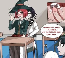 1boy 1boy1girl 1girls black_hair black_hair_female blue_gem blue_gemstone blush breeding caught_in_the_act caught_off_guard caught_while_cumming cervix_kiss chabashira_tenko clothed_sex creampied cum cum_in_pussy cum_in_uterus cum_inside cumming_while_penetrating danganronpa danganronpa_(series) danganronpa_v3 danganronpa_v3:_killing_harmony deep_blush english english_language english_text enjayhey female female_penetrated filled_uterus filled_womb green_eyes hair_ornament hairclip hetero_sex heterosexual hidden_sex implied_impregnation impregnated impregnation inside_view internal_cumshot kokichi_ouma light-skinned_female light-skinned_male light_skin light_skinned_female light_skinned_male male male/female male_on_female male_penetrating male_penetrating_female nakadashi new_danganronpa_v3 ouma_kokichi penis_in_pussy purple_hair purple_hair_male red_eyes red_eyes_female red_hair red_hair_female sex sex_in_public short_hair sitting_on_lap sitting_on_penis sitting_sex spike_chunsoft stealth_sex straight straight_sex sweat sweatdrop sweatdrops sweating text text_bubble uncensored vagina vaginal_penetration vaginal_sex witch_hat womb x-ray xray_view yonaga_angie yumeno_himiko