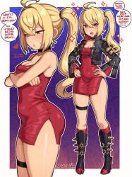 1girls absurdres angry angry_expression angry_face annoyed annoyed_expression ass belly belly_bulge big_ass big_butt big_hips big_thighs black_jacket blonde_female blonde_hair blonde_hair_female braless child_bearing_hips choker cleavage clothed crossed_arms curvy_ass curvy_figure curvy_hips dat_ass dialogue dialogue_bubble dress embarrassed embarrassed_expression english english_dialogue english_text fat_ass female female_focus female_only full_body hands_on_hips heart heart_symbol highres hips_wider_than_shoulders hoyoverse huge_ass huge_butt huge_hips jacket large_ass large_butt large_hips large_thighs light-skinned light-skinned_female light_skin luciana_de_montefio lucy_(zenless_zone_zero) mihoyo no_bra open_jacket petite petite_body petite_breasts petite_female petite_tits ponytail proxy_(zenless_zone_zero) red_dress red_eyes sarukaiwolf short_dress side_view skimpy skimpy_clothes skimpy_dress skimpy_outfit skindentation small_boobs small_breasts small_tits solo solo_female solo_focus sons_of_calydon sparkles spiked_boots sweatdrop text text_bubble thick_ass thick_thighs thigh_strap thighs tight_clothing tight_dress tsundere tummy tummy_bulge wide_hipped_female wide_hips zenless_zone_zero zzz